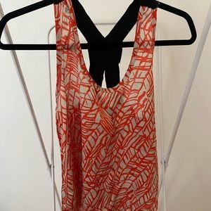 Audrey 3+1 orange, white and black Top Size Small